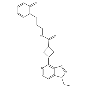 1-(3-ethyl-3H-[1,2,3]triazolo[4,5-d]pyrimidin-7-yl)-N-(3-(6-oxopyridazin-1(6H)-yl)propyl)azetidine-3-carboxamide结构式