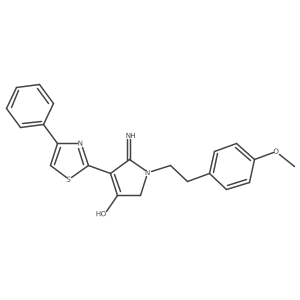 5-imino-1-[2-(4-methoxyphenyl)ethyl]-4-(4-phenyl-1,3-thiazol-2-yl)-2,5-dihydro-1H-pyrrol-3-ol结构式