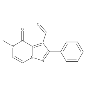 5-Methyl-4-oxo-2-phenyl-4,5-dihydropyrazolo[1,5-a]pyrazine-3-carbaldehyde结构式