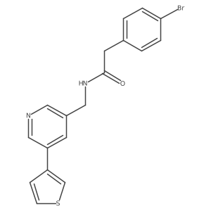 2-(4-bromophenyl)-N-((5-(thiophen-3-yl)pyridin-3-yl)methyl)acetamide Structure
