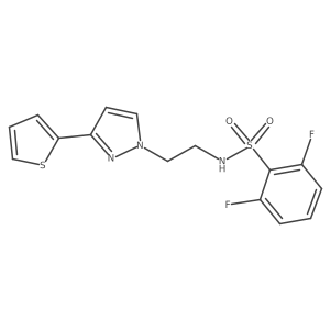 2,6-difluoro-N-(2-(3-(thiophen-2-yl)-1H-pyrazol-1-yl)ethyl)benzenesulfonamide Structure