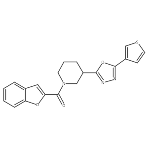 Benzofuran-2-yl(3-(5-(thiophen-3-yl)-1,3,4-oxadiazol-2-yl)piperidin-1-yl)methanone Structure
