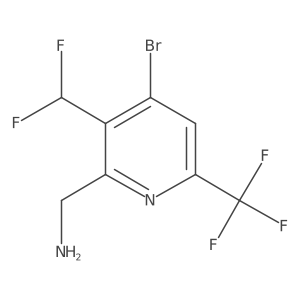 2-(Aminomethyl)-4-bromo-3-(difluoromethyl)-6-(trifluoromethyl)pyridine Structure