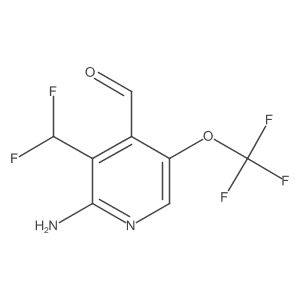 2-Amino-3-(difluoromethyl)-5-(trifluoromethoxy)isonicotinaldehyde结构式