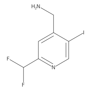 (2-(Difluoromethyl)-5-iodopyridin-4-yl)methanamine结构式