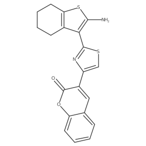 3-[2-(2-amino-4,5,6,7-tetrahydro-1-benzothien-3-yl)-1,3-thiazol-4-yl]-2H-chromen-2-one结构式