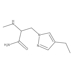 3-(4-ethyl-1H-pyrazol-1-yl)-2-(methylamino)propanamide结构式
