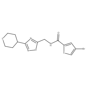 4-bromo-N-((3-(tetrahydro-2H-thiopyran-4-yl)-1,2,4-oxadiazol-5-yl)methyl)thiophene-2-carboxamide Structure