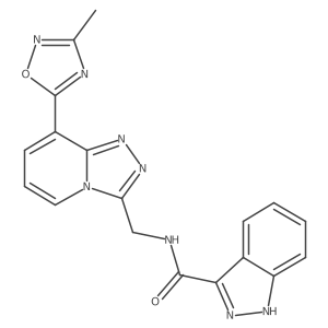 N-((8-(3-methyl-1,2,4-oxadiazol-5-yl)-[1,2,4]triazolo[4,3-a]pyridin-3-yl)methyl)-1H-indazole-3-carboxamide Structure