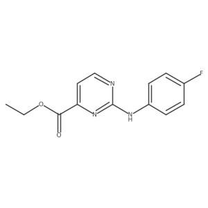 Ethyl 2-[(4-fluorophenyl)amino]pyrimidine-4-carboxylate结构式