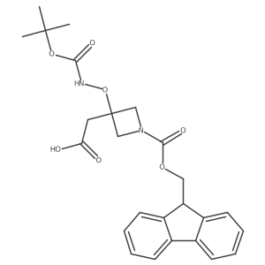 2-[3-({[(tert-butoxy)carbonyl]amino}oxy)-1-{[(9H-fluoren-9-yl)methoxy]carbonyl}azetidin-3-yl]acetic acid Structure