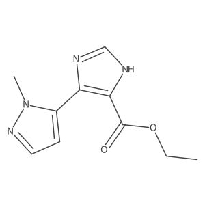 ethyl 5-(1-methyl-1H-pyrazol-5-yl)-1H-imidazole-4-carboxylate结构式