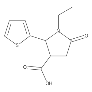 3-Pyrrolidinecarboxylic acid, 1-ethyl-5-oxo-2-(2-thienyl)-, (2S,3S)- Structure