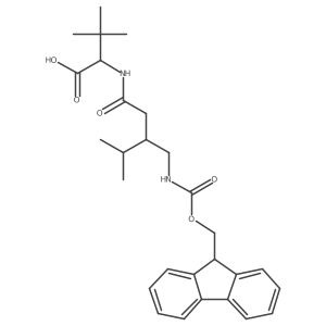 (2R)-2-{3-[({[(9H-fluoren-9-yl)methoxy]carbonyl}amino)methyl]-4-methylpentanamido}-3,3-dimethylbutanoic acid结构式