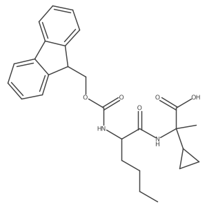 2-cyclopropyl-2-[(2S)-2-({[(9H-fluoren-9-yl)methoxy]carbonyl}amino)hexanamido]propanoic acid Structure