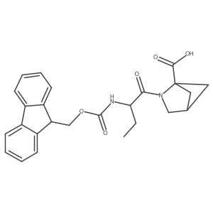2-[2-({[(9H-fluoren-9-yl)methoxy]carbonyl}amino)butanoyl]-2-azabicyclo[2.1.1]hexane-1-carboxylic acid结构式