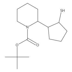 Tert-butyl 2-(2-sulfanylcyclopentyl)piperidine-1-carboxylate结构式