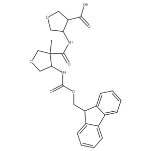 4-[4-({[(9H-fluoren-9-yl)methoxy]carbonyl}amino)-3-methyloxolane-3-amido]oxolane-3-carboxylic acid结构式