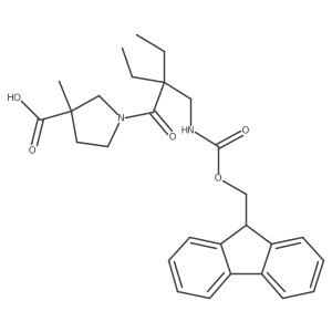 1-{2-ethyl-2-[({[(9H-fluoren-9-yl)methoxy]carbonyl}amino)methyl]butanoyl}-3-methylpyrrolidine-3-carboxylic acid Structure