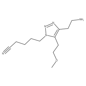 5-[4-(2-aminoethyl)-5-(2-methoxyethyl)-1H-1,2,3-triazol-1-yl]pentanenitrile结构式