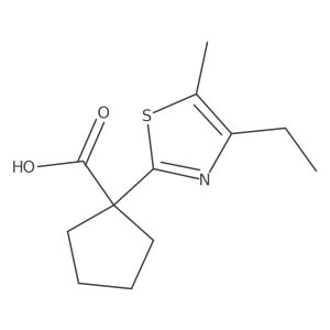 1-(4-Ethyl-5-methyl-1,3-thiazol-2-yl)cyclopentane-1-carboxylic acid Structure