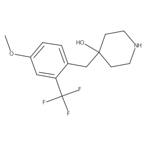 4-{[4-Methoxy-2-(trifluoromethyl)phenyl]methyl}piperidin-4-ol结构式