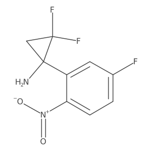 2,2-Difluoro-1-(5-fluoro-2-nitrophenyl)cyclopropan-1-amine结构式