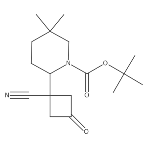 Tert-butyl 2-(1-cyano-3-oxocyclobutyl)-5,5-dimethylpiperidine-1-carboxylate Structure