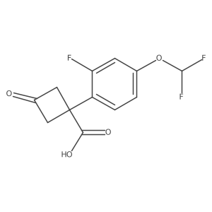 1-[4-(Difluoromethoxy)-2-fluorophenyl]-3-oxocyclobutane-1-carboxylic acid结构式