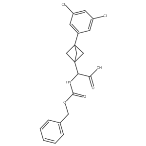 2-[3-(3,5-Dichlorophenyl)-1-bicyclo[1.1.1]pentanyl]-2-(phenylmethoxycarbonylamino)acetic acid结构式