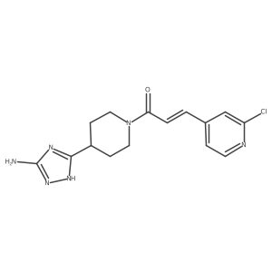 1-[4-(5-amino-4H-1,2,4-triazol-3-yl)piperidin-1-yl]-3-(2-chloropyridin-4-yl)prop-2-en-1-one Structure