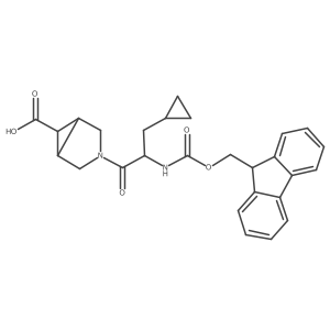 (1R,5S)-3-[3-cyclopropyl-2-({[(9H-fluoren-9-yl)methoxy]carbonyl}amino)propanoyl]-3-azabicyclo[3.1.0]hexane-6-carboxylic acid结构式