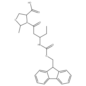 3-[(3R)-3-({[(9H-fluoren-9-yl)methoxy]carbonyl}amino)pentanoyl]-2-methyl-1,3-thiazolidine-4-carboxylic acid结构式