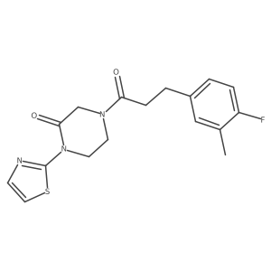 4-[3-(4-Fluoro-3-methylphenyl)propanoyl]-1-(1,3-thiazol-2-yl)piperazin-2-one Structure