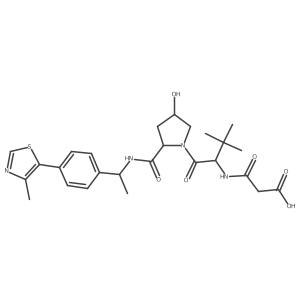 3-[[(1S)-1-[(2S,4R)-4-hydroxy-2-[[(1S)-1-[4-(4-methylthiazol-5-yl)phenyl]ethyl]carbamoyl]pyrrolidine-1-carbonyl]-2,2-dimethyl-propyl]amino]-3-oxo-propanoic acid结构式