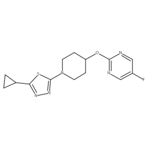 2-{[1-(5-Cyclopropyl-1,3,4-thiadiazol-2-yl)piperidin-4-yl]oxy}-5-fluoropyrimidine Structure