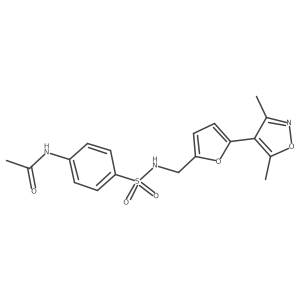 N-[4-({[5-(3,5-dimethyl-1,2-oxazol-4-yl)furan-2-yl]methyl}sulfamoyl)phenyl]acetamide结构式