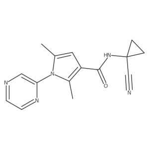 N-(1-Cyanocyclopropyl)-2,5-dimethyl-1-pyrazin-2-ylpyrrole-3-carboxamide Structure