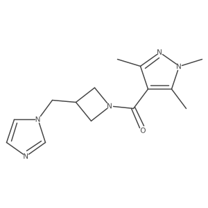 4-{3-[(1H-imidazol-1-yl)methyl]azetidine-1-carbonyl}-1,3,5-trimethyl-1H-pyrazole Structure