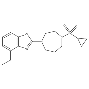 2-[4-(Cyclopropanesulfonyl)-1,4-diazepan-1-yl]-4-ethyl-1,3-benzothiazole结构式