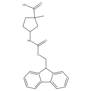 rac-(1R,3R)-3-({[(9H-fluoren-9-yl)methoxy]carbonyl}amino)-1-methylcyclopentane-1-carboxylic acid结构式