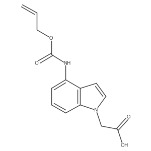 2-[4-(allyloxycarbonylamino)indol-1-yl]acetic acid结构式