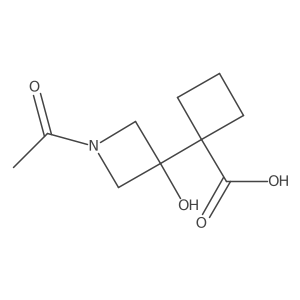1-(1-acetyl-3-hydroxy-azetidin-3-yl)cyclobutanecarboxylic acid结构式