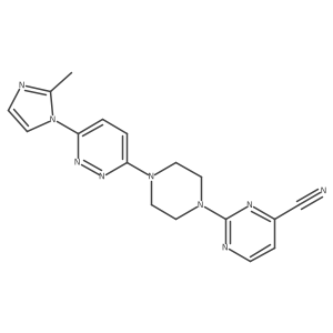 2-{4-[6-(2-methyl-1H-imidazol-1-yl)pyridazin-3-yl]piperazin-1-yl}pyrimidine-4-carbonitrile Structure