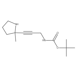 tert-Butyl (3-(2-methylpyrrolidin-2-yl)prop-2-yn-1-yl)carbamate结构式