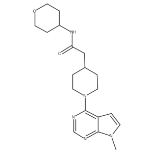 2-(1-{7-methyl-7H-pyrrolo[2,3-d]pyrimidin-4-yl}piperidin-4-yl)-N-(oxan-4-yl)acetamide结构式