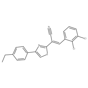 (Z)-3-(2,3-dichlorophenyl)-2-(4-(4-ethylphenyl)thiazol-2-yl)acrylonitrile结构式