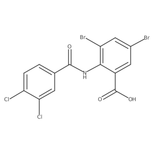 3,5-Dibromo-2-(3,4-dichlorobenzamido)benzoic acid结构式