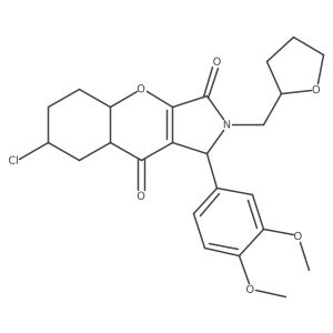 7-chloro-1-(3,4-dimethoxyphenyl)-2-(oxolan-2-ylmethyl)-4a,5,6,7,8,8a-hexahydro-1H-chromeno[2,3-c]pyrrole-3,9-dione Structure