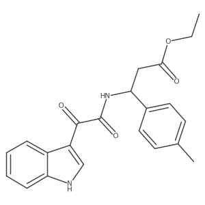 ethyl 3-(2-(1H-indol-3-yl)-2-oxoacetamido)-3-(p-tolyl)propanoate Structure